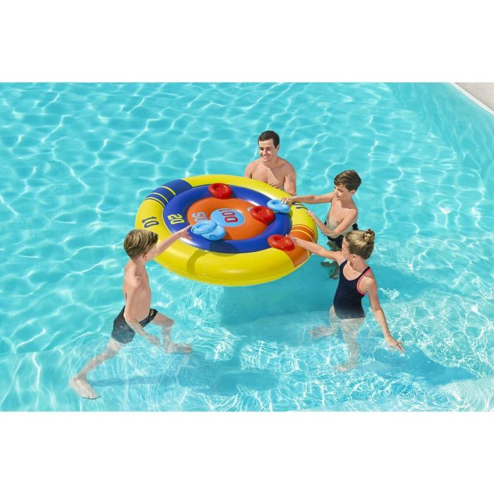 Bestway Juego Flotante Lanza Hinchable Discos D140 cm +3 Años Piscina 52566 5