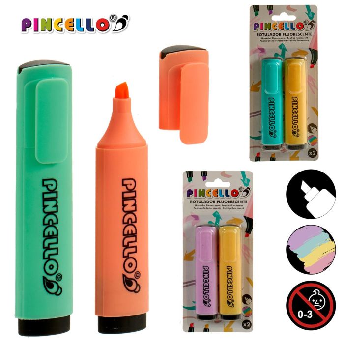Set 2 Rotuladores Fluores Surtidos Col Paste Pincello 8X2CM (72 Unidades) 3 Set 2 Rotuladores Fluores Surtidos Col Paste Pincello 8X2CM (72 Unidades) 3