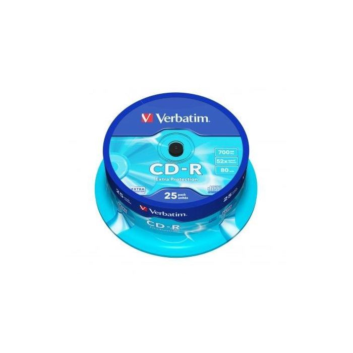 Cd-R Verbatim Capacidad 700Mb Velocidad 52X 80 Min Tarrina De 25 Unidades 1 Cd-R Verbatim Capacidad 700Mb Velocidad 52X 80 Min Tarrina De 25 Unidades 1