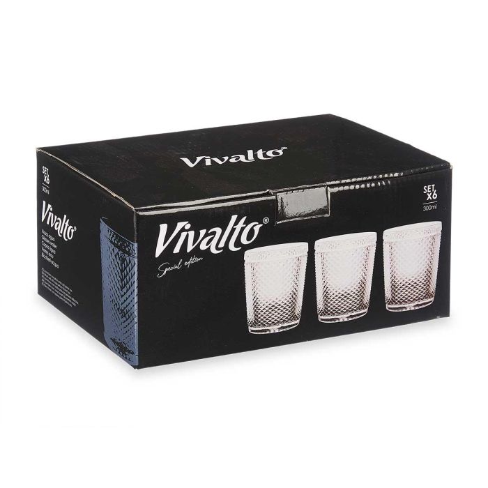 Vaso Diamante Agua Transp Pie Antracita 300 Ml Vivalto 8X10CM (48 Unidades) 1 Vaso Diamante Agua Transp Pie Antracita 300 Ml Vivalto 8X10CM (48 Unidades) 1