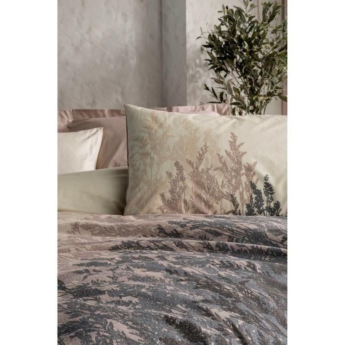 Juego de cama - 1 funda nórdica 220x240 cm + 2 fundas de almohada 60x60 cm - 100% algodón - Beige 1 Juego de cama - 1 funda nórdica 220x240 cm + 2 fundas de almohada 60x60 cm - 100% algodón - Beige 1