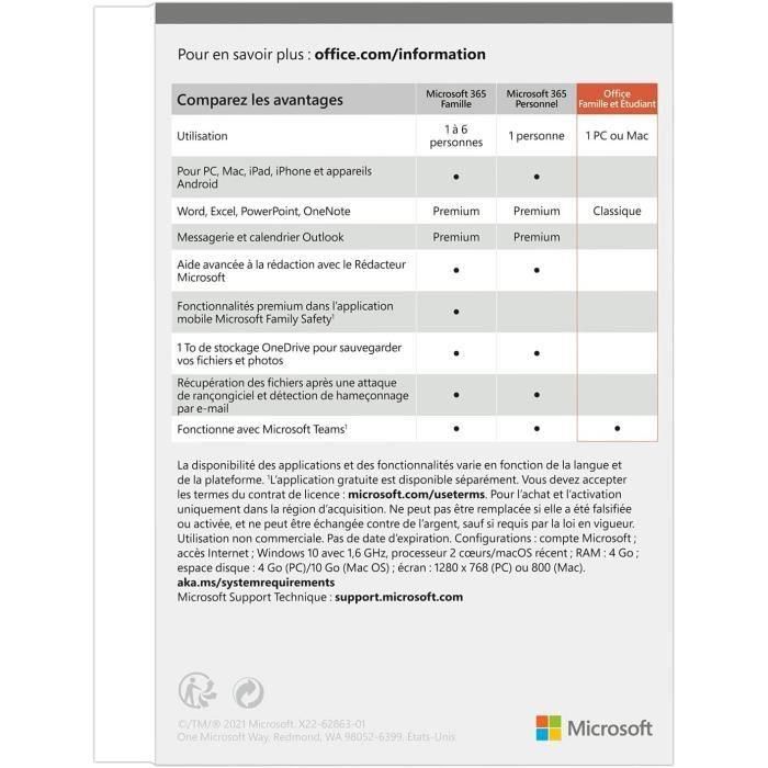 MICROSOFT Office Home & Student 2021 - Compra definitiva 1