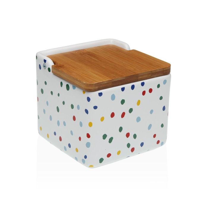 Salero con Tapa Versa DOTTY Cerámica Dolomita 12,2 x 11,5 x 12,2 cm