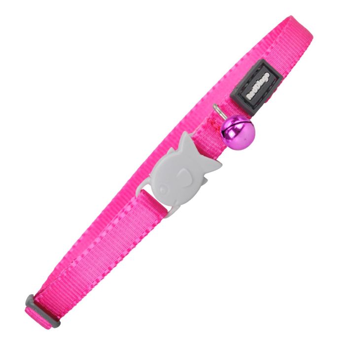 Collar Gato Rd Liso Cierre Pez Fuxia 12 mmx20-32 cm