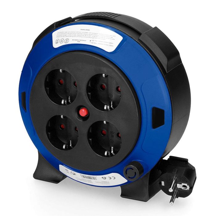 Enrollacables 05 m 3 g 1,00 mm² 4 tomas bipolares con t/tl hogar con protector termico Enrollacables 05 m 3 g 1,00 mm² 4 tomas bipolares con t/tl hogar con protector termico