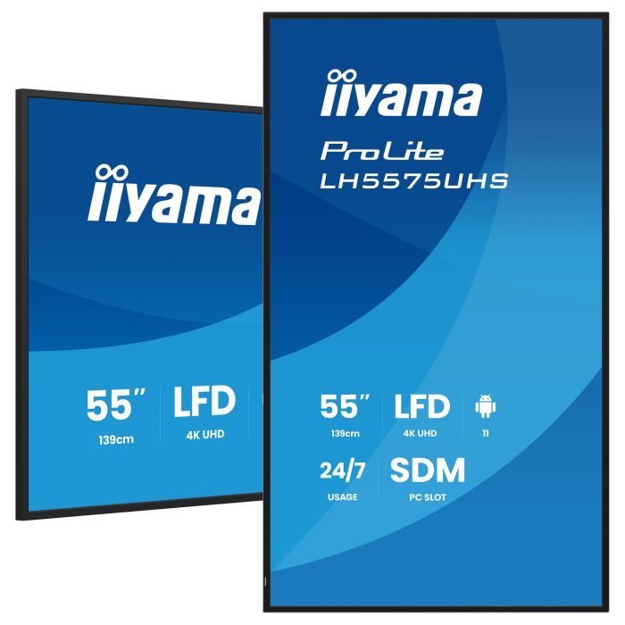 iiyama LH5575UHS-B2AG Pantalla Digital 55" LCD 4K UHD 3840x2160 16:9 HDMI DP USB 24/7 Wifi Señalización Digital 0 iiyama LH5575UHS-B2AG Pantalla Digital 55" LCD 4K UHD 3840x2160 16:9 HDMI DP USB 24/7 Wifi Señalización Digital 0