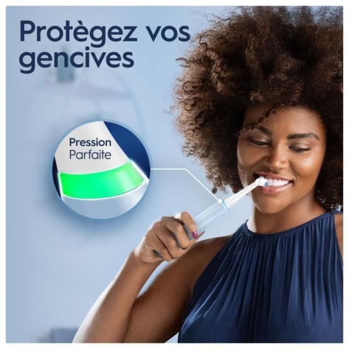 Oral-B iO3s Cepillo de dientes eléctrico - Azul - Conexión Bluetooth, 2 cabezales, 1 estuche de viaje 2