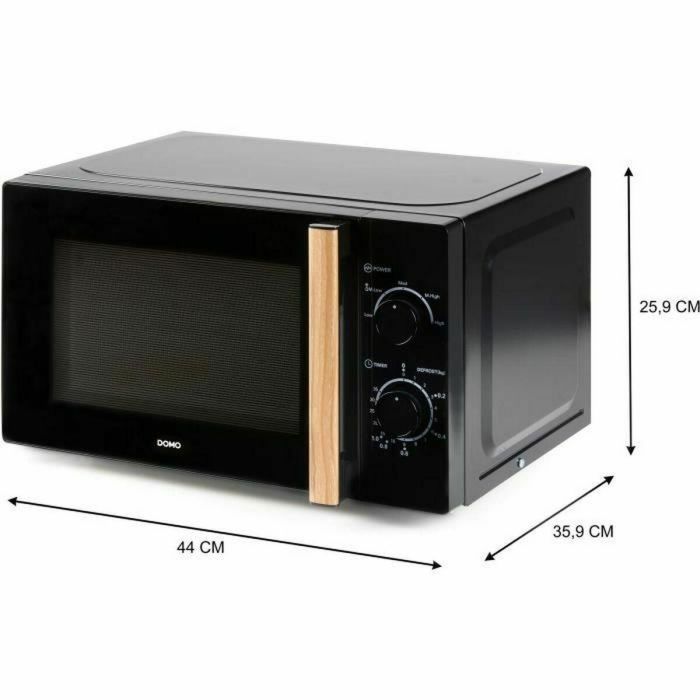 Domo DO2820 Horno microondas 20L 700W, temporizador 35 min, función descongelación, acabado madera negra, 44x35.8x25.8 cm 3 Domo DO2820 Horno microondas 20L 700W, temporizador 35 min, función descongelación, acabado madera negra, 44x35.8x25.8 cm 3