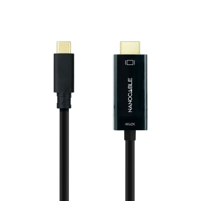 Cable USB-C a HDMI NANOCABLE 10.15.5132 Negro 1,8 m 4K Ultra HD 1 Cable USB-C a HDMI NANOCABLE 10.15.5132 Negro 1,8 m 4K Ultra HD 1