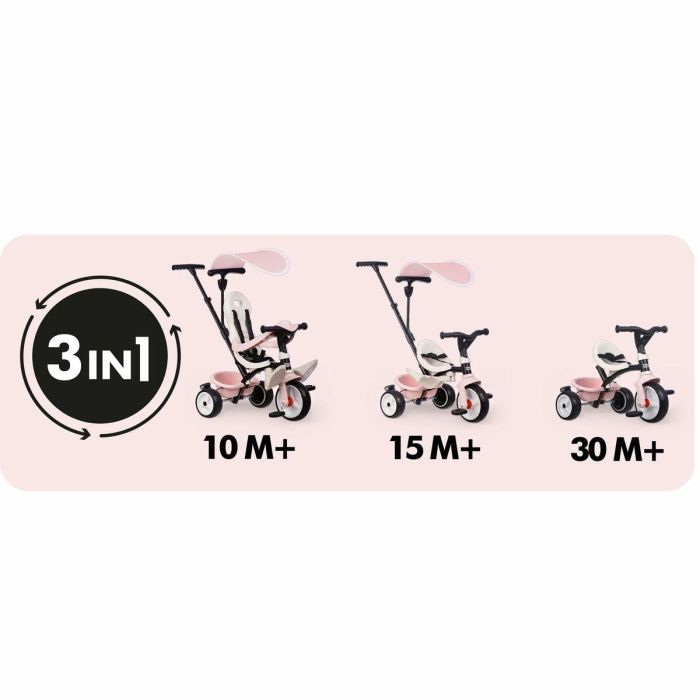 Smoby SMO7600741404 Triciclo de Paseo para Bebés Rosa 5 Smoby SMO7600741404 Triciclo de Paseo para Bebés Rosa 5