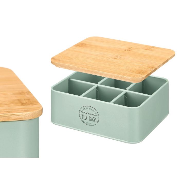 Caja 6 Huecos Tapa Bambu Tea Verde Menta Kinvara 18x7x16cm (Set de 12) 0 Caja 6 Huecos Tapa Bambu Tea Verde Menta Kinvara 18x7x16cm (Set de 12) 0