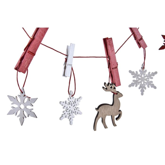 DKD Home Decor Guirnalda de Navidad Tradicional Rojo Blanco 80 cm Decoración Navideña MDF con Pinzas (12 Unidades) 1 DKD Home Decor Guirnalda de Navidad Tradicional Rojo Blanco 80 cm Decoración Navideña MDF con Pinzas (12 Unidades) 1