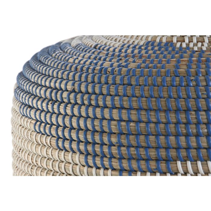 DKD Home Decor Jarron Mediterraneo Natural Azul Seagrass 40 x 48 x 40 cm 2