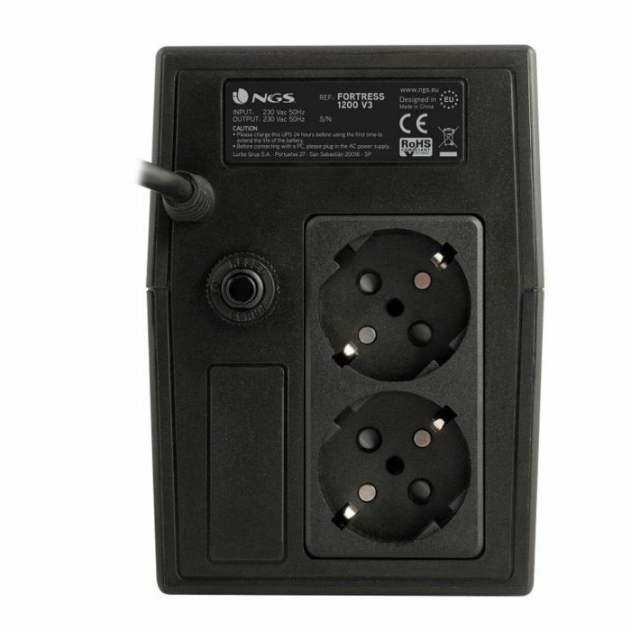 NGS Fortress 1200 V3 SAI Offline 800VA 480W, 2 Salidas, Torre, AVR, Protección Sobretensiones 1