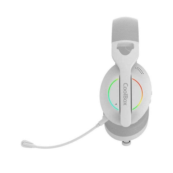 Coolbox Auriculares WB01 Inalámbricos Bluetooth 5.4 con Micrófono Extraíble y RGB - Blanco 12