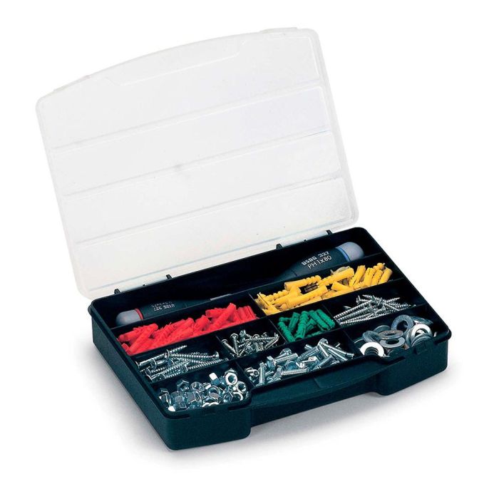 Terry Organizador de compartimentos con tapa, 10 divisiones fijas, 24.5 x 18 x 4 cm, Negro 1 Terry Organizador de compartimentos con tapa, 10 divisiones fijas, 24.5 x 18 x 4 cm, Negro 1