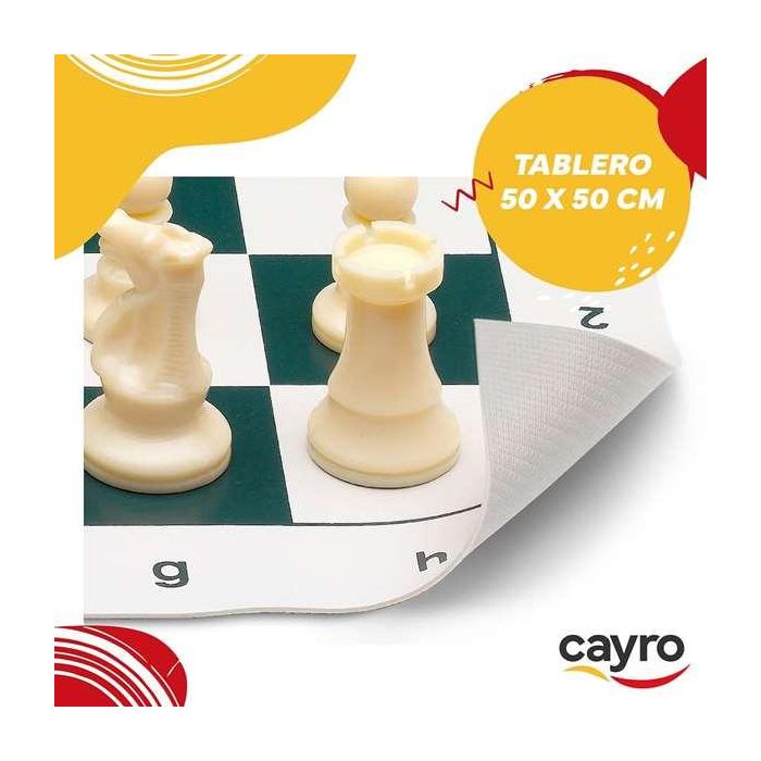 Cayro Juego de Ajedrez Escolar en Bolsa con Cremallera, Plástico, 50x50 cm 4