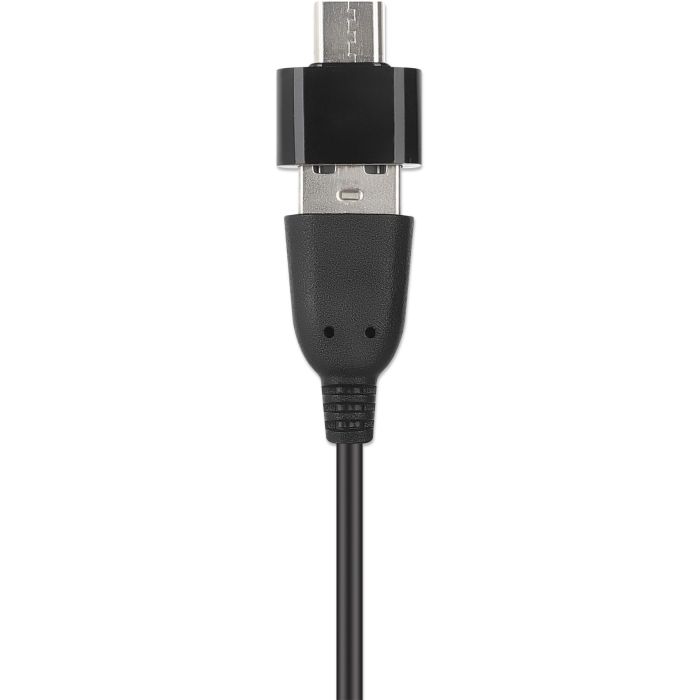 MANHATTAN Lautsprecher fr PC und Laptop 2600 Series zwei verbundene Lautsprecher 1.4 m USB-Kabel USB-C/USB-A-Adapter schwarz/orange 7
