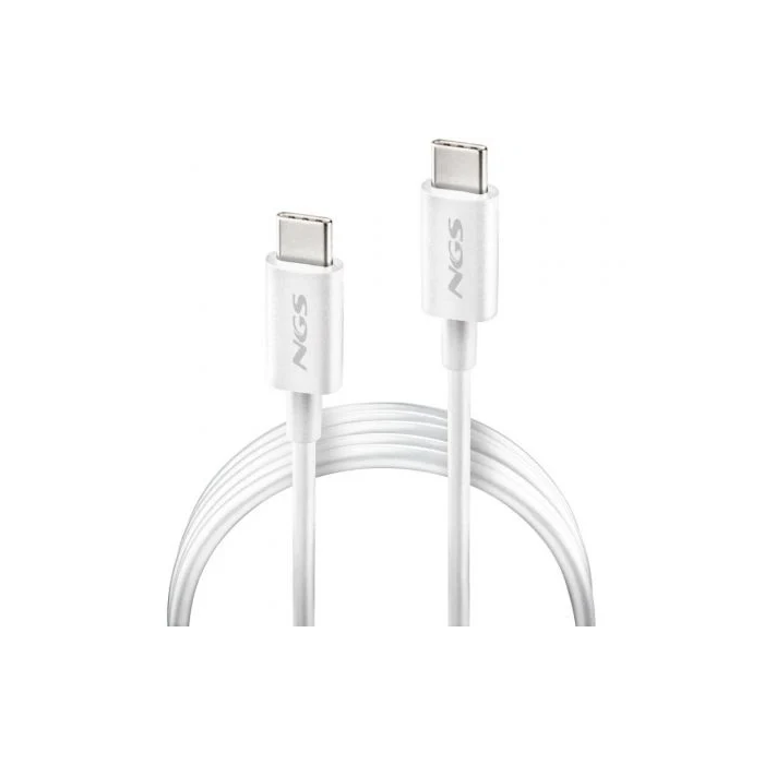 NGS Cable USB Tipo-C Macho - USB Tipo-C Macho ZYRO 60W-1 Blanco 1m Carga Rápida 60W USB 2.0 480Mbps 1