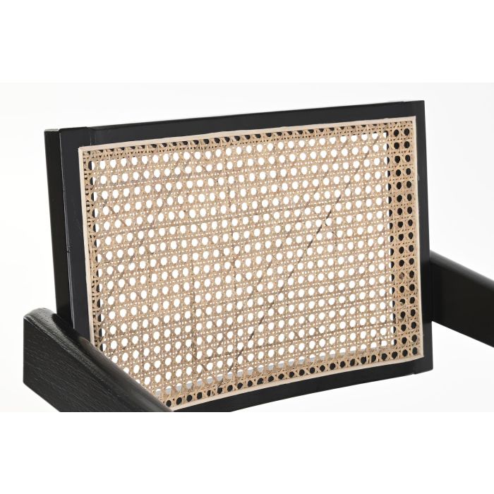 DKD Home Decor Silla Horeca Negro Natural 54 x 82 x 55 cm Olmo y Ratán (2 Unidades) 2