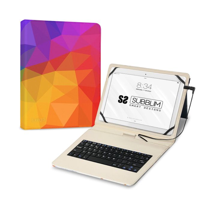 SUBBLIM funda de tablet con teclado usb KEYTAB USB 11" Triangulos SUBBLIM funda de tablet con teclado usb KEYTAB USB 11" Triangulos