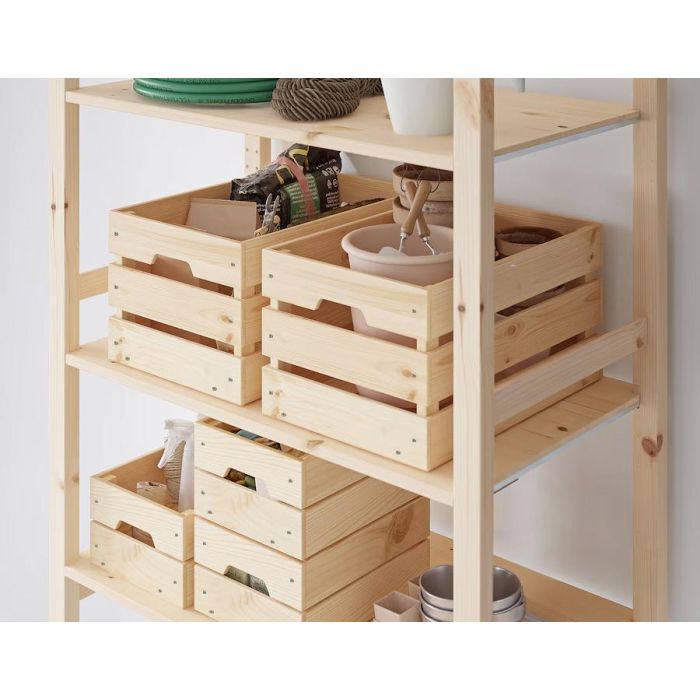 Confortime Caja Madera Apilable 46 cm x 31 cm x 25 cm (4 Unidades)