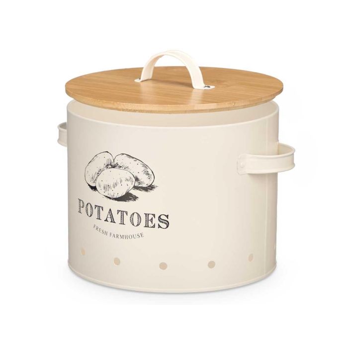 Patatero Tapa Bambu Crema Kinvara 28x21x22cm (4 Unidades) 1
