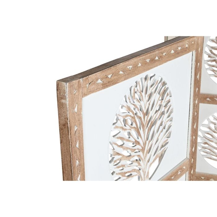 Biombo Home ESPRIT Blanco Natural Madera de mango Madera MDF 153 X 2,3 X 182 CM 2