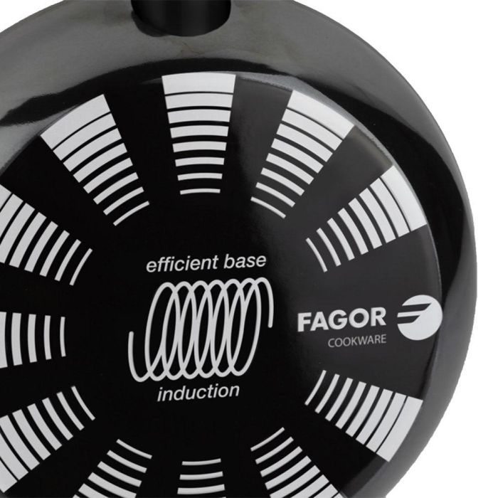 Fagor Sartén Indutherm 28cm Acero Aisi 430 Negro Antiadherente Xylan Plus 2 Capas