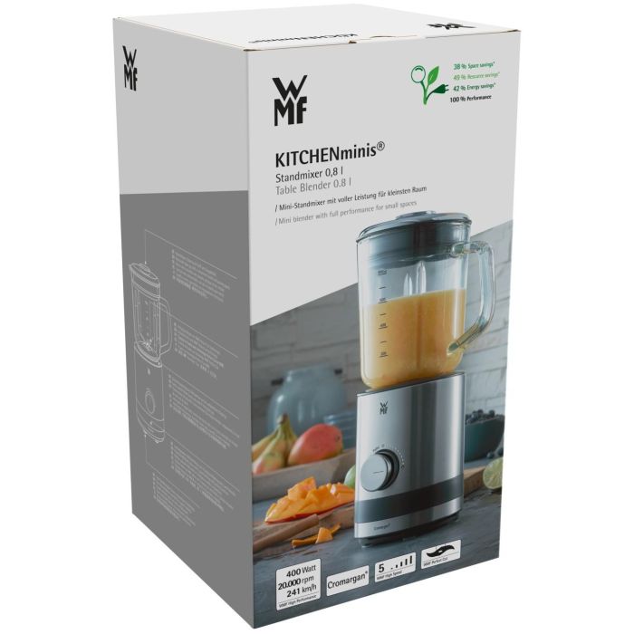 WMF 0416490011 Batidora de Vaso KITCHENminis Coup 400W 0,8L con Función de Impulso, Negro/Acero Inoxidable 8