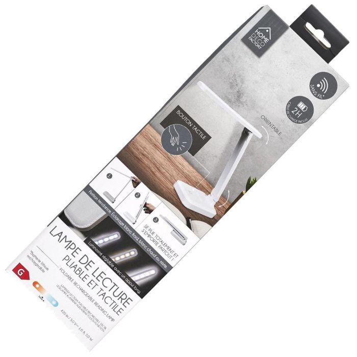 Home Deco Factory Lámpara Lectura Plegable Táctil ABS Plástico 1