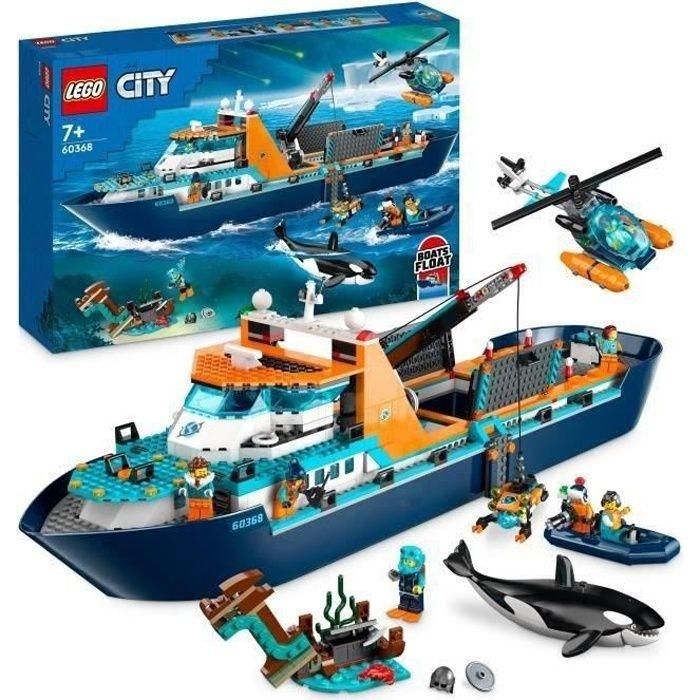 LEGO City 60368 The Arctic Exploration Ship, gran juguete de bote flotante para niños LEGO City 60368 The Arctic Exploration Ship, gran juguete de bote flotante para niños