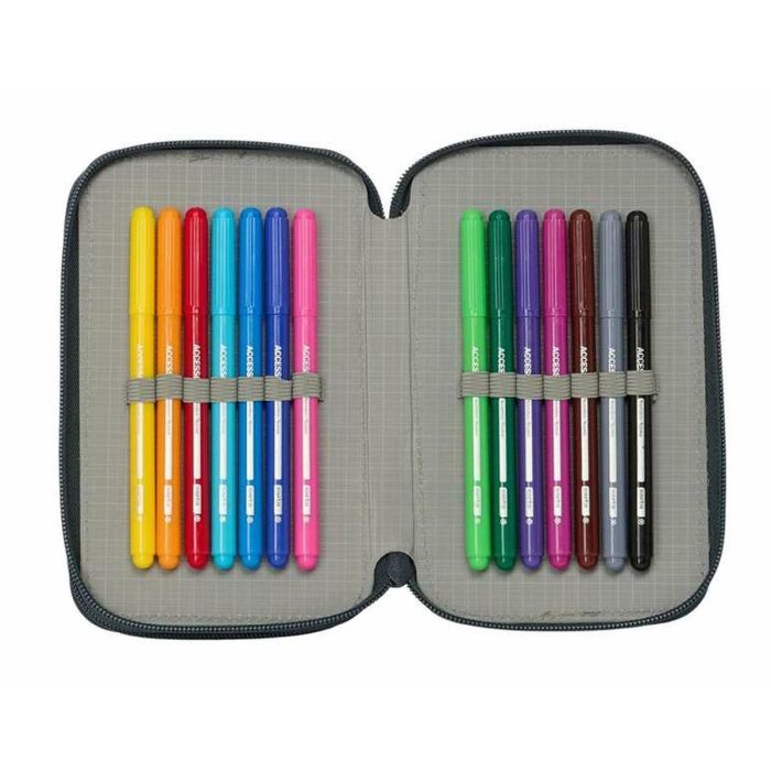 Safta Plumier Doble Real Madrid Equipo 25/26 Pequeño 29 Piezas Estuche Escolar 12,5x19,5x4 cm 5