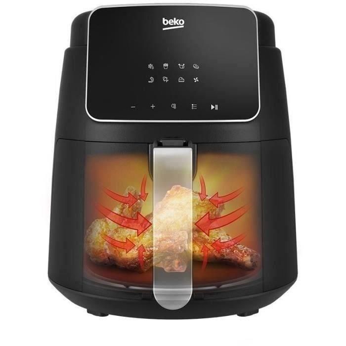 Freidora multifunción sin aceite - BEKO - FRL2244B - 1500 W - 3,9 L para 0,8 kg de patatas fritas - 8 programas - Pantalla táctil - Negra 5 Freidora multifunción sin aceite - BEKO - FRL2244B - 1500 W - 3,9 L para 0,8 kg de patatas fritas - 8 programas - Pantalla táctil - Negra 5
