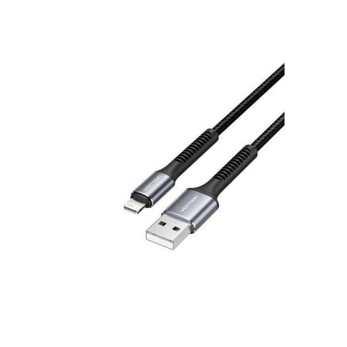 Cable USB 2.0 Lightning Vention H14BF/ Lightning Macho - USB Macho/ 10W/ 480Mbps/ 1m/ Negro