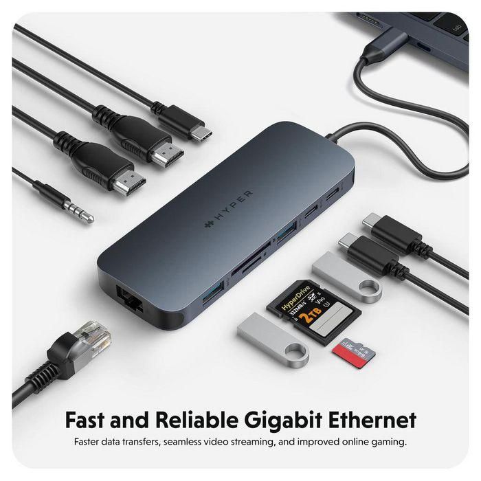 HYPER HD4006GL hub de interfaz USB 3.2 Gen 1 (3.1 Gen 1) Type-C 10000 Mbit/s Azul, Gris 6 HYPER HD4006GL hub de interfaz USB 3.2 Gen 1 (3.1 Gen 1) Type-C 10000 Mbit/s Azul, Gris 6