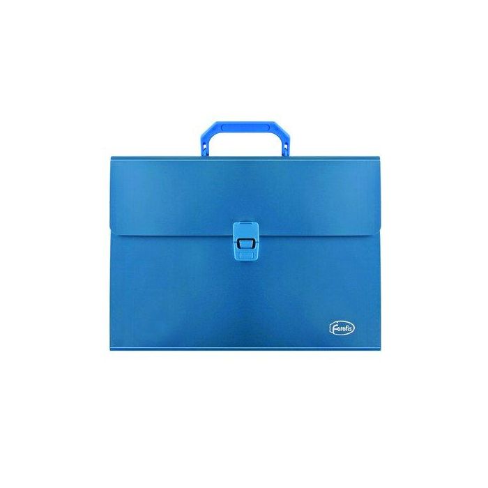 Clasificador Acordeon Forofis Pp Opaco A4 13 Dptos Con Asa Y Broche Azul