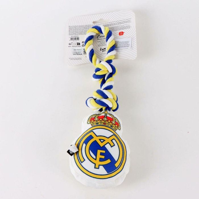 Cerdá Juguete de Cuerda para Perro | Licencia Oficial Real Madrid | Accesorios para Mascotas | Ideal para Masticar y Jugar | Blanco | 15x33x10 cm 5