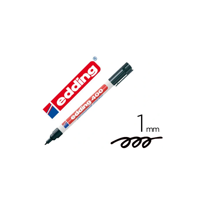 Edding Marcador Permanente 400 Negro Punta Redonda 1 mm Recargable 0 Edding Marcador Permanente 400 Negro Punta Redonda 1 mm Recargable 0