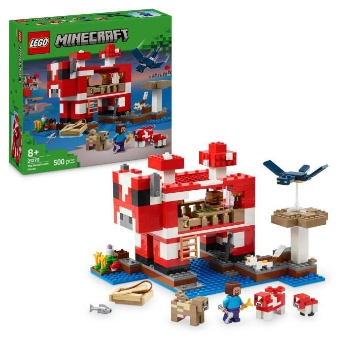LEGO 21270 Minecraft La Casa Champiñaca - Set de Construcción con Figuras Steve, Champiñacas, Gato y Accesorios, Juguete +8 años LEGO 21270 Minecraft La Casa Champiñaca - Set de Construcción con Figuras Steve, Champiñacas, Gato y Accesorios, Juguete +8 años