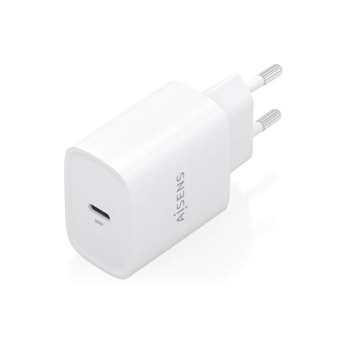 Cargador de Pared GaN Aisens A110-0950/ 1xUSB Tipo-C/ 30W/ Blanco 1 Cargador de Pared GaN Aisens A110-0950/ 1xUSB Tipo-C/ 30W/ Blanco 1