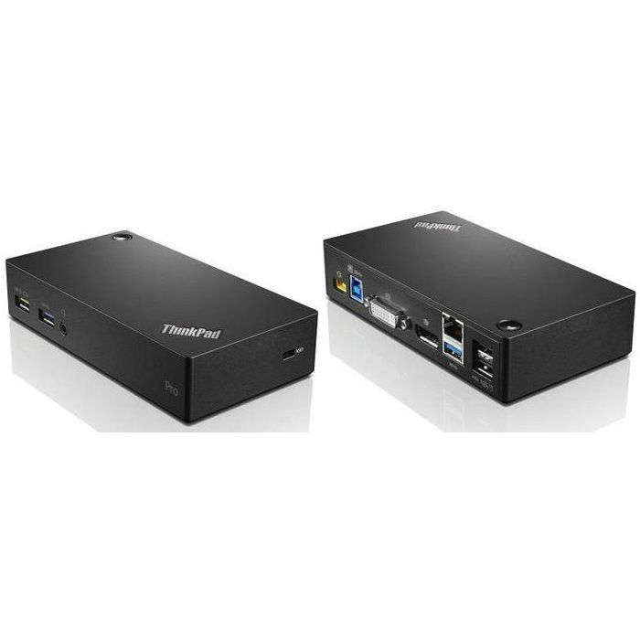 Lenovo ThinkPad USB 3.0 Pro Dock Universal para PC, Estación de Acoplamiento Dual Monitor, Gigabit Ethernet, Carga Dispositivos