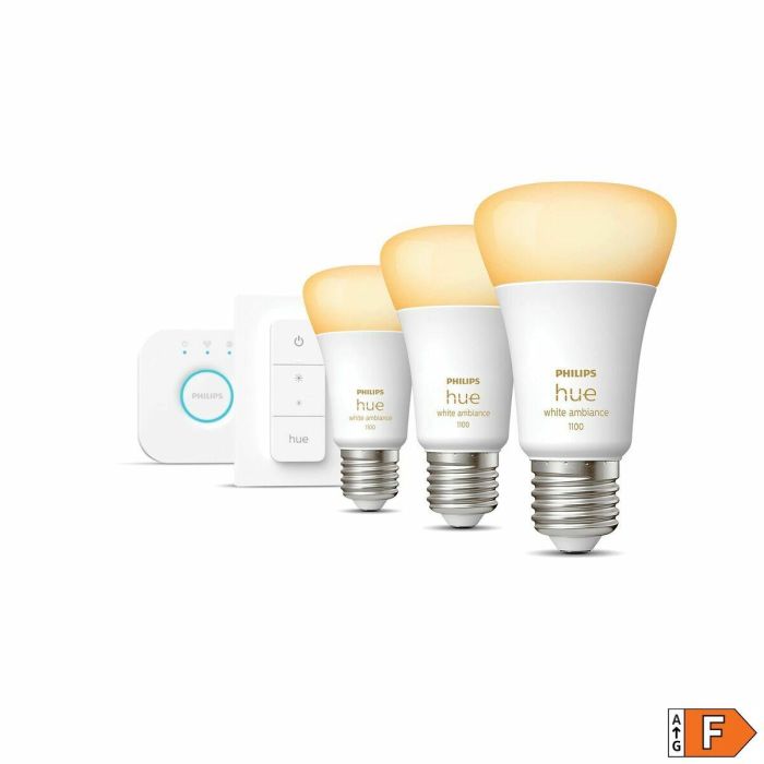 Philips Hue Kit de Inicio Bombillas LED Inteligentes E27 White Ambiance - Pack 3 Unidades y Control Remoto 1 Philips Hue Kit de Inicio Bombillas LED Inteligentes E27 White Ambiance - Pack 3 Unidades y Control Remoto 1