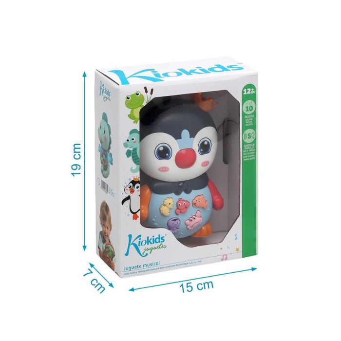 KioKids Pingüino Musical Interactivo Bebé con Luz y Sonidos, Botones Animales, Desarrollo Temprano +12 Meses Multicolor 5