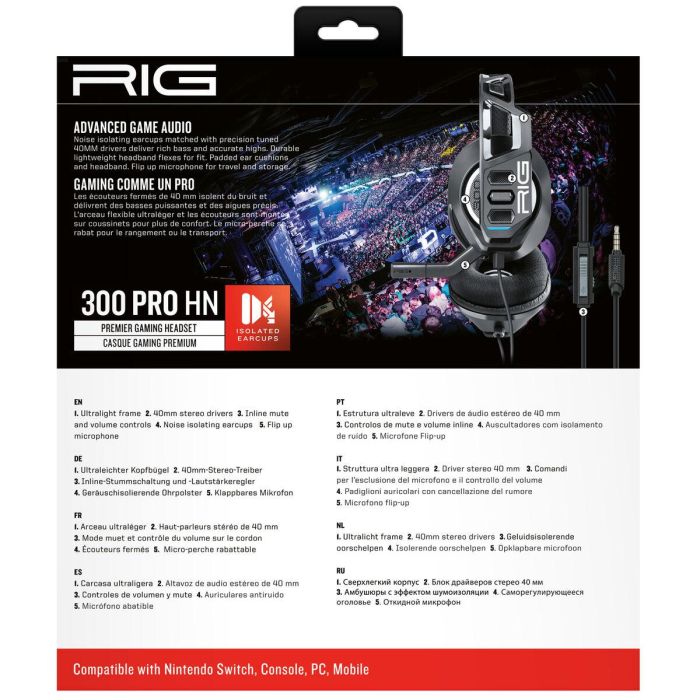 Auriculares Nacon RIG 300HN Negro 20 Auriculares Nacon RIG 300HN Negro 20