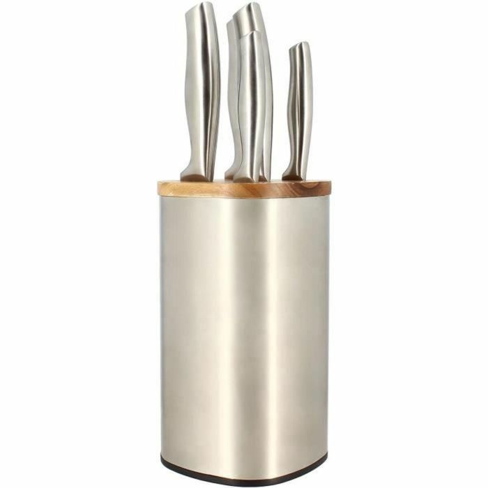 Menastyl 5041070 Bloque de Cuchillos de 5 Piezas de Acero Inoxidable con Soporte de Madera Menastyl 5041070 Bloque de Cuchillos de 5 Piezas de Acero Inoxidable con Soporte de Madera