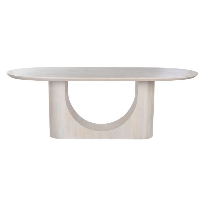 Mesa de Comedor Home ESPRIT Blanco Madera de mango 220 x 100 x 76 cm Mesa de Comedor Home ESPRIT Blanco Madera de mango 220 x 100 x 76 cm