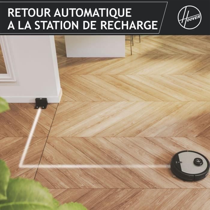 Robot aspirador en seco Hoover HG510D - WiFi - Navegación láser - Cepillo XL - Autonomía 90min - Potente - Ultra silencioso 68 dBA 4 Robot aspirador en seco Hoover HG510D - WiFi - Navegación láser - Cepillo XL - Autonomía 90min - Potente - Ultra silencioso 68 dBA 4