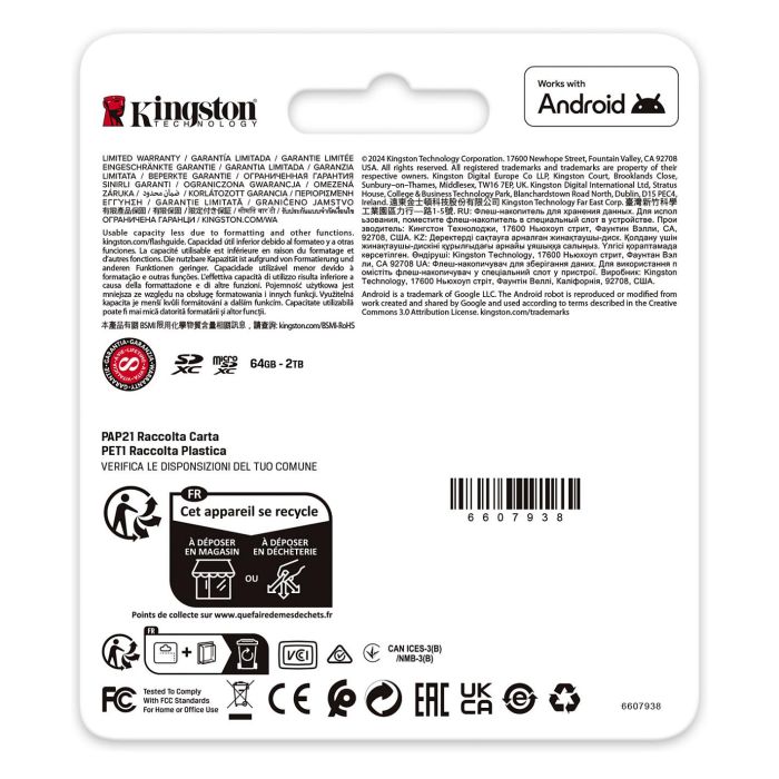 Kingston 1TB microSDXC Canvas Go Plus Gen4 200R A2 U3 Clase 10 200MB/s