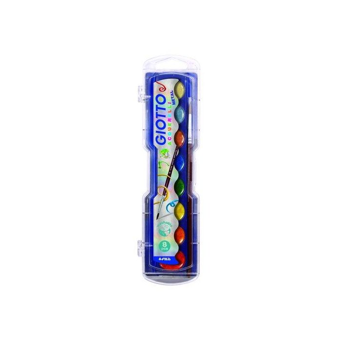 Acuarelas Giotto Metallic 30 Mm Estuche De 8 10 unidades